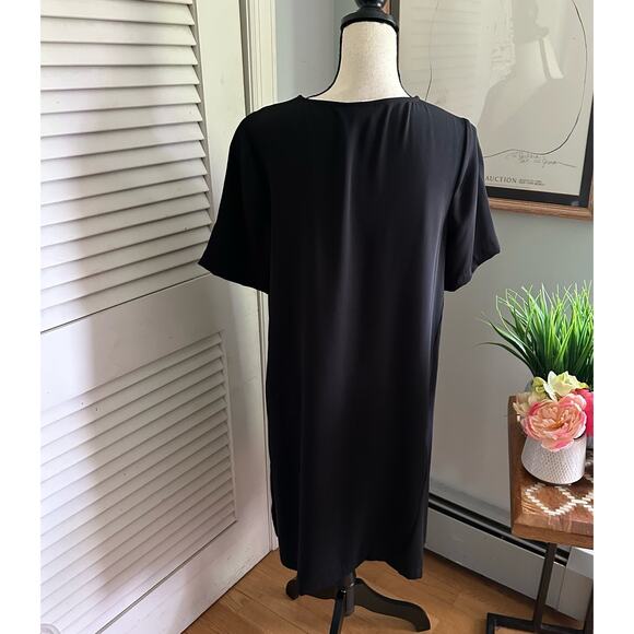 J JILL WEAREVER Womens Dress Small Black Shift V-Neck Knee Length Lagenlook - Picture 4 of 12